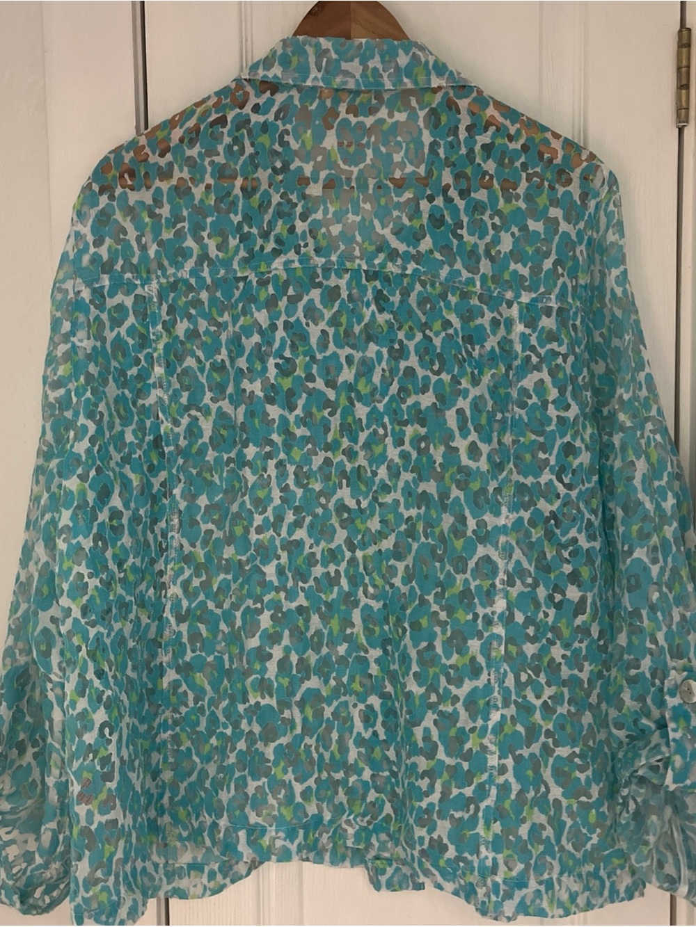 Ruby Rd. Turquoise & Teal Floral-Print Button Front Blouse - Picture 2 of 6